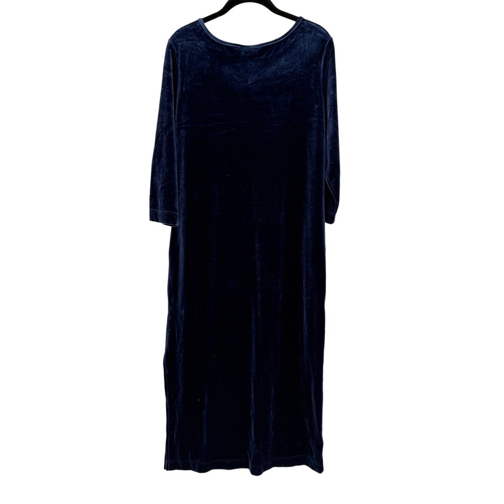 2/$30 TALBOTS Dress Size M Navy Blue Velvet 3/4 Sleeve - Picture 6 of 6
